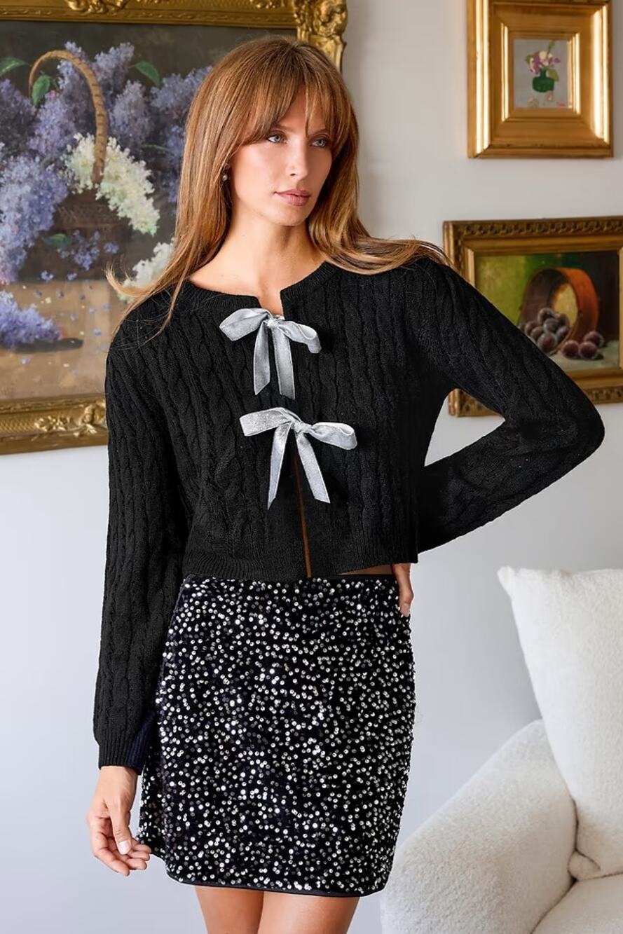 Cupshe Black Under The Moon Cardigan NEW Women's XL